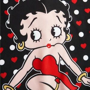 Betty Boop Red and Black Polka Dot Robe w Bonus Headband.